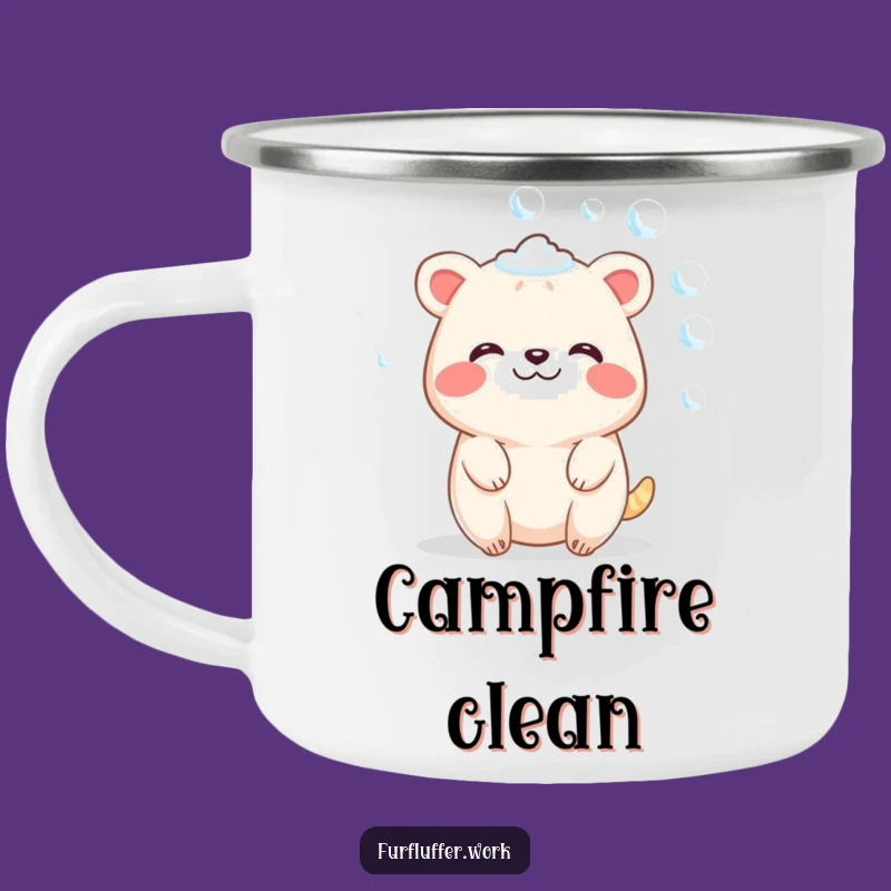 Funny Blissful Animal Bubble Camping Mug - Outdoor Spa Retreat