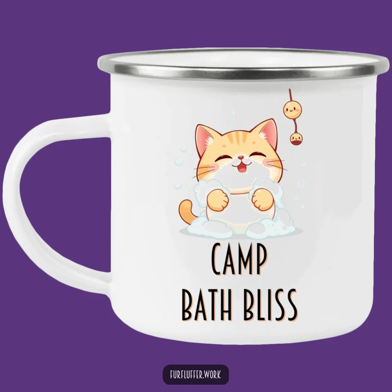 Funny Bubble Cat Camping Mug, Playful Sips for Outdoor Adventures