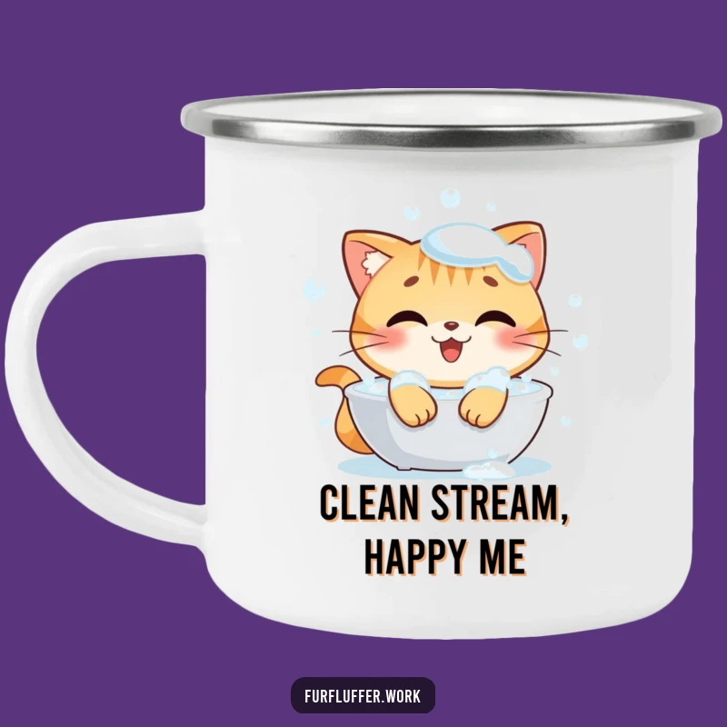 Funny Cat Bath Camping Mug: Hilarious Companion for Clean Adventures