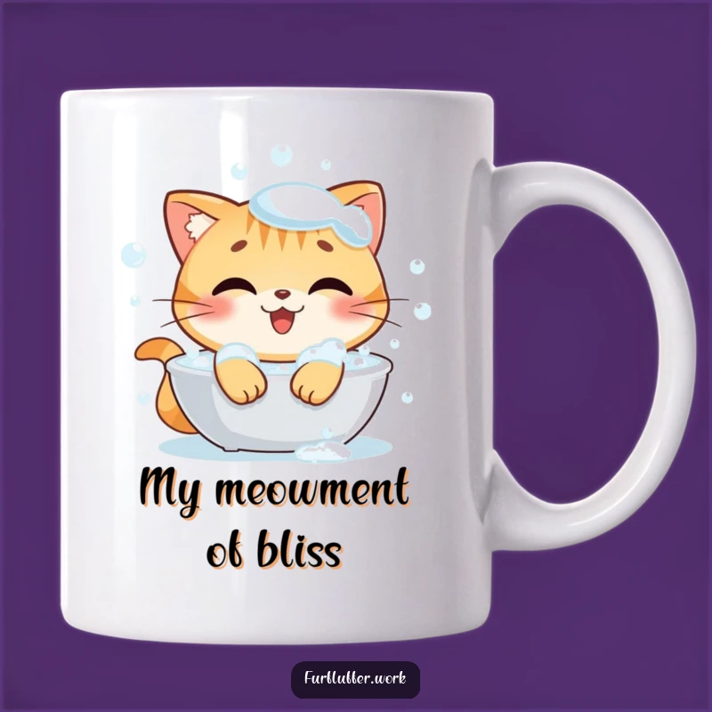 Funny Cat Bath Mug: Hilarious Clean Cat Enjoying a Bubbly Spa Day