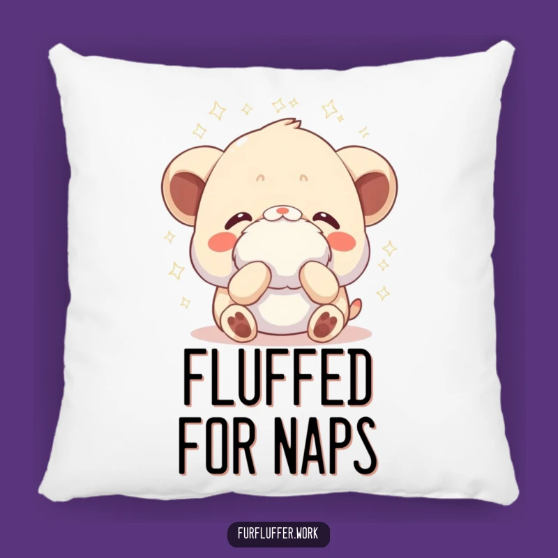 Funny Pampered Animal Fluff Pillow - Cozy Sparkle Accent