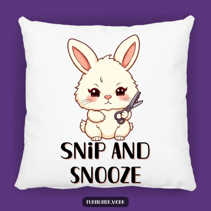 Funny Bunny Groomer Pillow - Cozy Comfort, Determined Style Gift