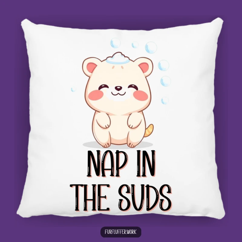 Funny Blissful Animal Bubble Pillow - Cozy Spa Relaxation Accent