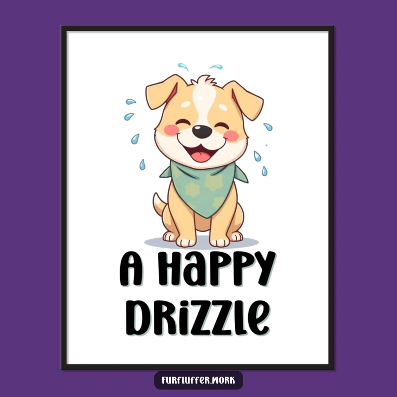 Funny Dog Water Shake Digital Art: Instant Whimsy and Humorous Download
