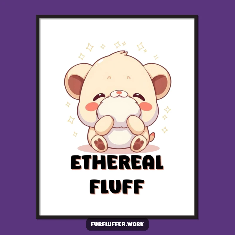 Funny Pampered Animal Fluff Print - Instant Sparkly Pet Art