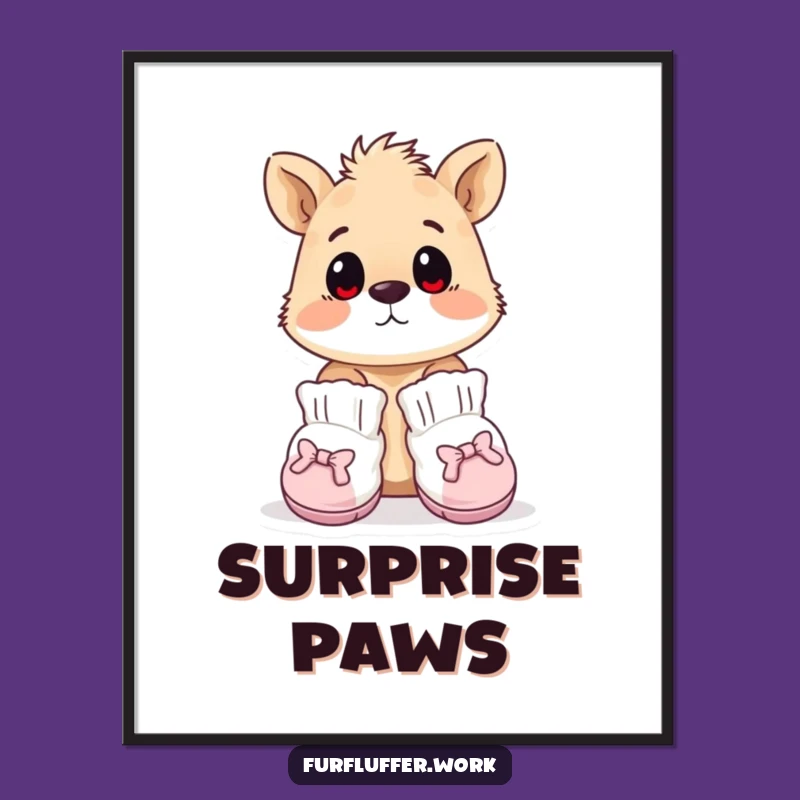 Funny Surprised Animal Booties Print - Instant Grooming Laugh