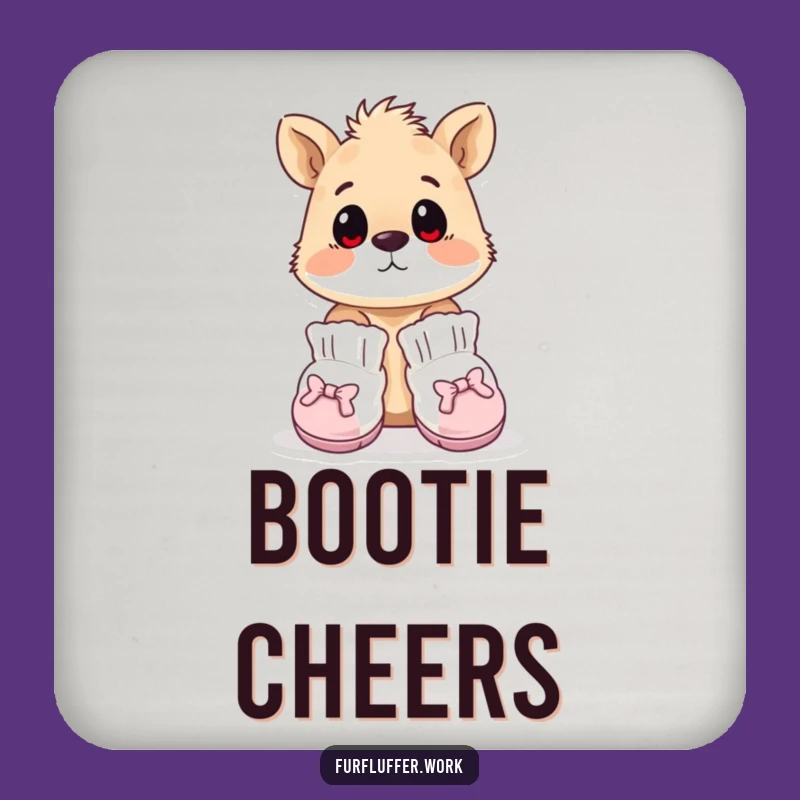 Funny Surprised Animal Booties Coaster - Protect Surfaces with Humor