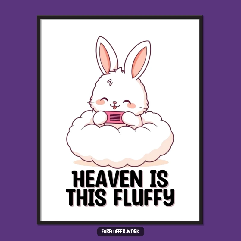 Funny Bunny Cloud Comb Poster: Whimsical Wall Art and Dreamy Gift