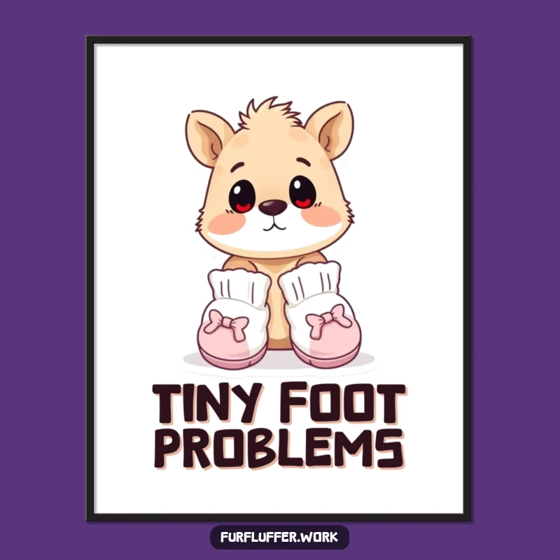 Funny Surprised Animal Booties Poster - Hilarious Grooming Art