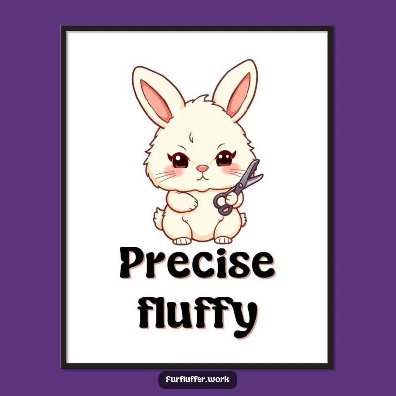 Funny Bunny Groomer Poster - Determined Style Art, Chic Decor Gift