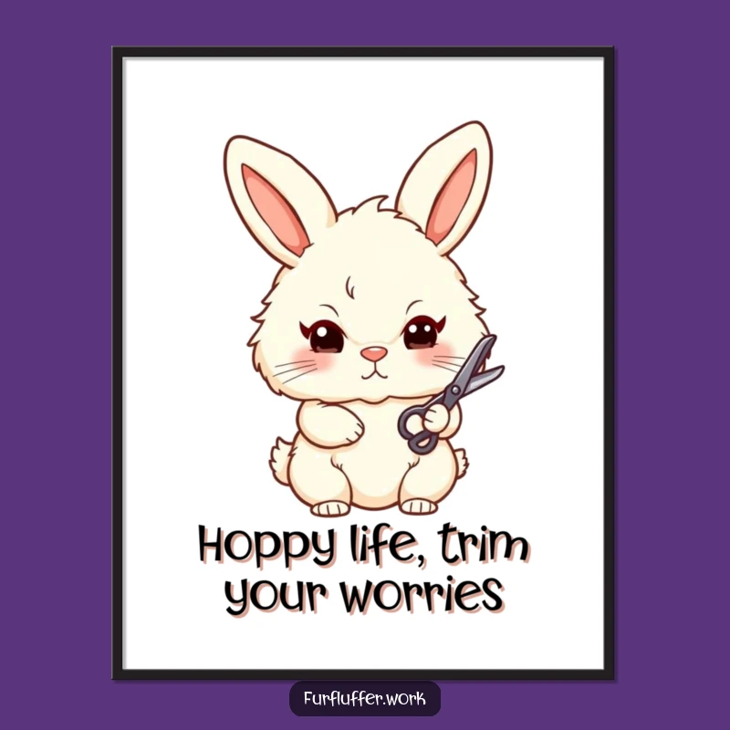 Sassy Bunny Grooming Free Printable Wall Art - Stylish Bunny Decor Downloadable