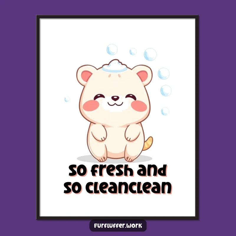 Funny Free Printable Wall Art: Bubbly Animal, Cheerful Downloadable Home Decor