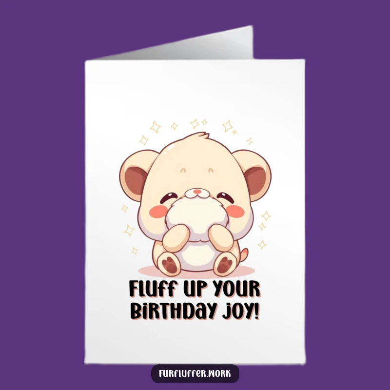 Free Printable Birthday Card: Fluffy Animal, Sparkly DIY Downloadable Gift