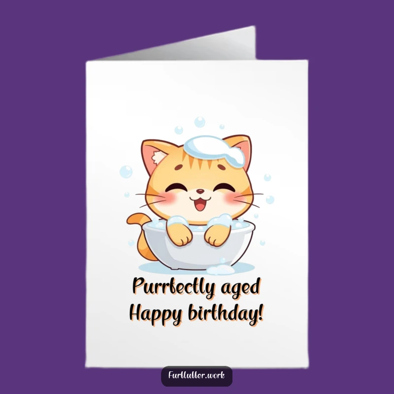 Free Printable Cat Birthday Card: Happy Bubble Bath Downloadable Gift!