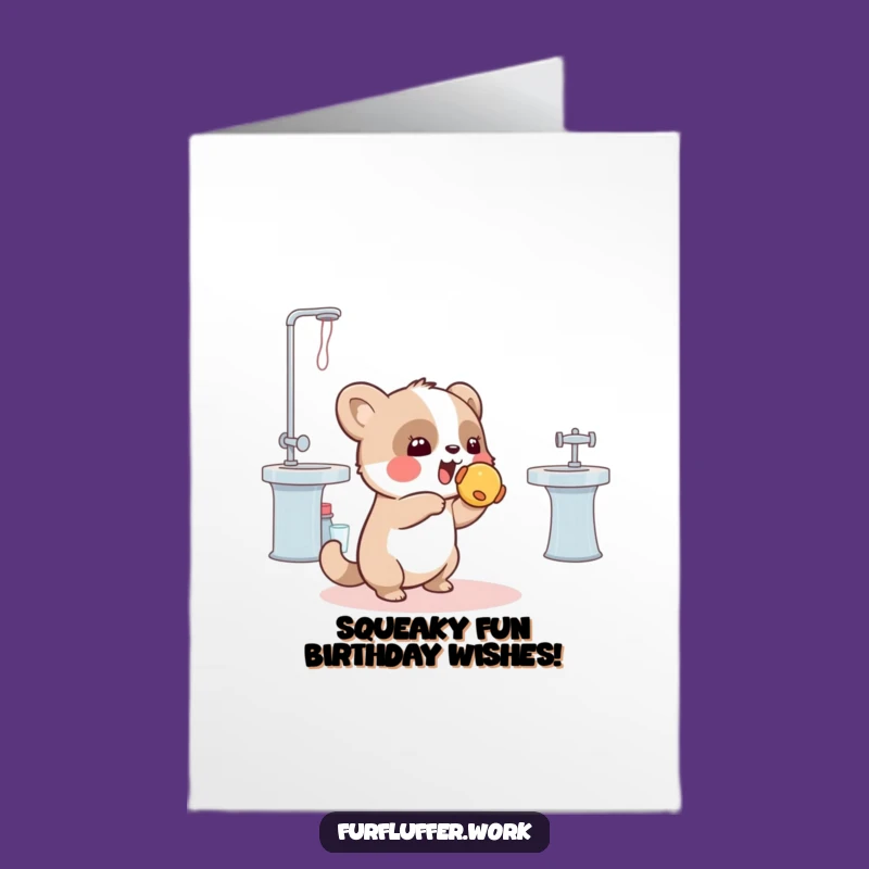 Free Printable Birthday Card: Playful Animal & Toy, Funny DIY Downloadable Gift