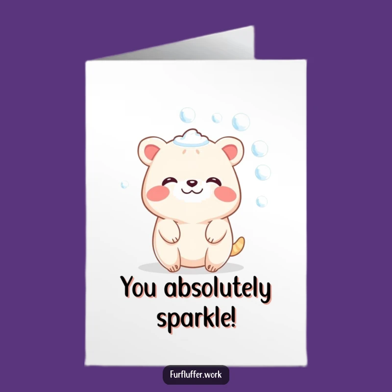 Free Printable Congrats Card: Bubbly Animal, Cheerful DIY Downloadable Celebration