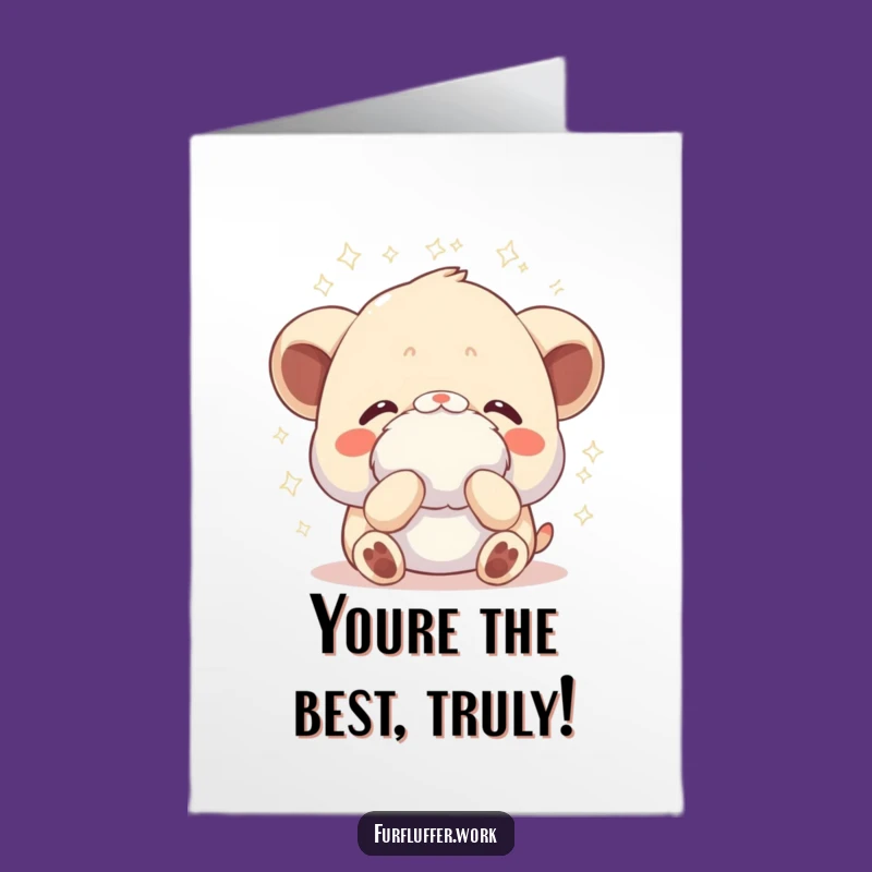 Free Printable Congrats Card: Fluffy Animal, Glam DIY Downloadable Celebration