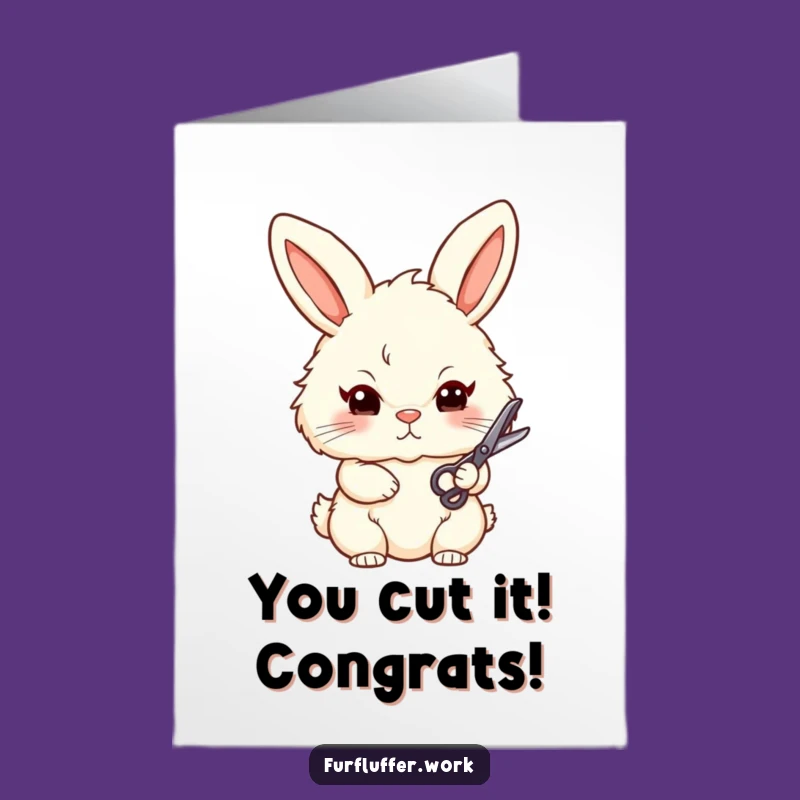 Sharp Bunny Free Printable Congrats Card - Stylish Bunny Art Downloadable Gift