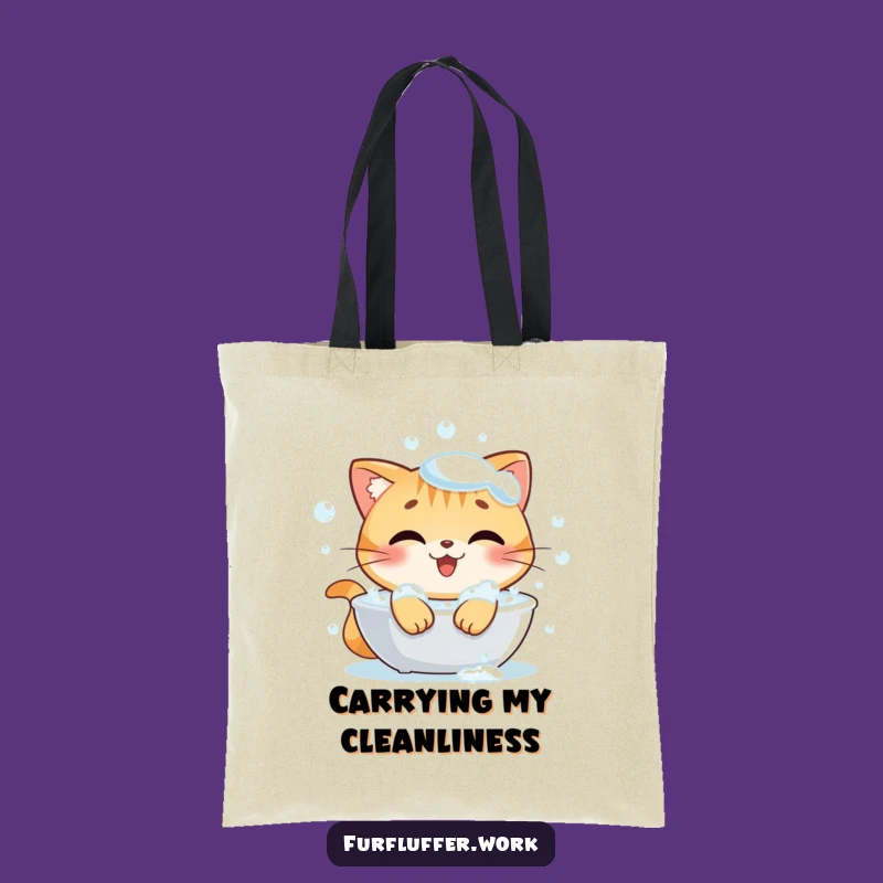 Funny Cat Bath Tote Bag: Hilarious Accessory for Clean Cat Lovers
