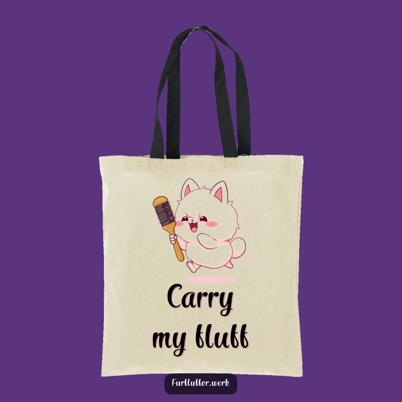 Funny Fluffy Animal Chasing Brush Tote Bag - Chic Pet Grooming Accessory